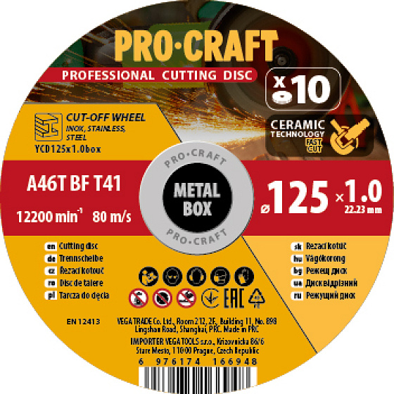 Sada řezných kotoučů Procraft YСD125x1.0b