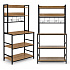 Regał kuchenny z półkamni stojak 84 cm 6 poziomów haczyki loft jasny dąb ModernHome