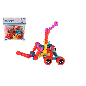Stavebnice kostky plast 2 barvy v sáčku 24,5x23cm