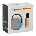 Zestaw do karaoke głośnik Bluetooth mikrofon USB LED beżowy