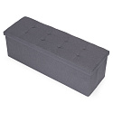 Čalouněný pikovaný puf 111x38 cm s úložným prostorem, lavice, truhla, tmavě šedá ModernHome