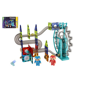 Kuličková dráha magnetická plast 80ks 16 kuliček + doplňky na baterie se světlem v krabici 47x35x9cm Kuličková dráha magnetická plast 80ks 16 kuliček + doplňky na baterie se světlem v krabici 47x35x9cm