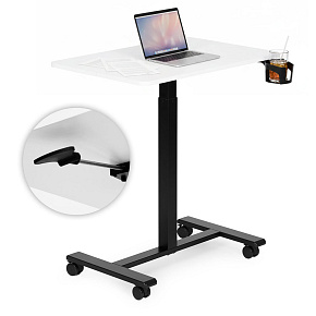 Mobilne biurko 70x48 cm stolik pod laptopa regulacja wysokości 71,5-112 cm biały blat ModernHome Mobilne biurko 70x48 cm stolik pod laptopa regulacja wysokości 71,5-112 cm biały blat ModernHome