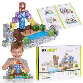 Magnetické stavební kostky pro děti, sada 88 prvků