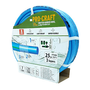 Modrá zahradní hadice Procraft PR-3KGH1325F