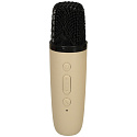Zestaw do karaoke głośnik Bluetooth mikrofon USB LED beżowy