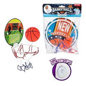 Koš na basketbal na přísavky + míček 17cm v sáčku 18x25cm Koš na basketbal na přísavky + míček 17cm v sáčku 18x25cm