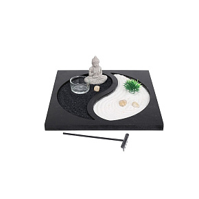 ZEN relaxační sada s figurkou Budhy, symbol Jin Jang 24 x 24 x 7 cm