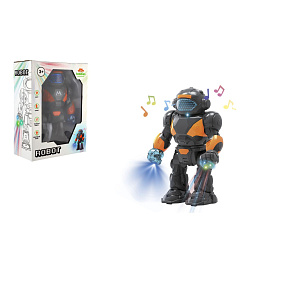 Robot chodící plast 22cm na baterie se světlem se zvukem v krabici 18x24,5x9cm Robot chodící plast 22cm na baterie se světlem se zvukem v krabici 18x24,5x9cm