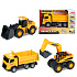 Auto stavební 17x8cm na volný chod na baterie se zvukem se světlem 3 druhy v krabici 19x12cm