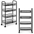 Metalowy regał mobliny organizer łazienkowy kuchenny z 4 półkami kółka czarny ModernHome