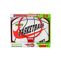 Basketbalový koš dřevo/kov/síťka/míč s pumpičkou v krabici 49x42x4cm