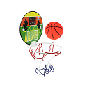 Koš na basketbal na přísavky + míček 17cm v sáčku 18x25cm