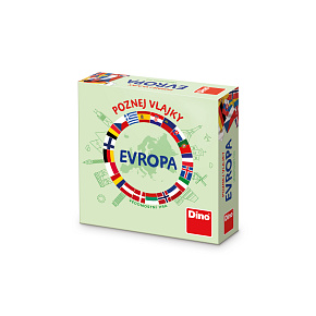 Poznej vlajky Evropa cestovní společenská hra v krabici 13x13x4cm
