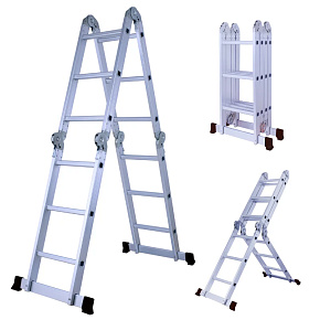 Herzberg HG-5002: Víceúčelový hliníkový skládací žebřík