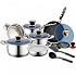 Royalty Line RL-16RGNM: 16 Pieces Premium Stainless Steel Cookware Set