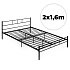 Łóżko metalowe 160x200 cm ze stelażem czarna rama ModernHome