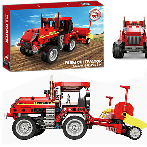 Lebula klocki konstrukcyjne zestaw 471 el. elementów traktor rolniczy czerwony