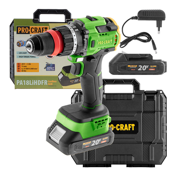 Aku vrtací šroubovák Procraft PA18LiH DFR