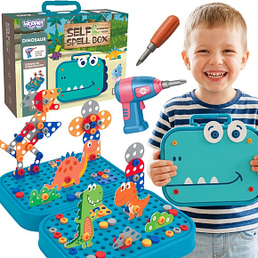 WOOPIE Sada pro malého kutila Kostky Dinosaurus Šroubky