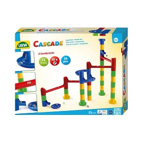 Kuličková dráha 34ks 10 kuliček plast v krabici 35x27x6cm Kuličková dráha 34ks 10 kuliček plast v krabici 35x27x6cm