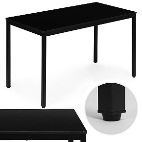 Stůl do kuchyně jídelny pro 4-5 osob, počítačový stůl 120x60 cm černý ModernHome Stůl do kuchyně jídelny pro 4-5 osob, počítačový stůl 120x60 cm černý ModernHome