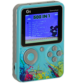 Přenosná herní konzole mini elektronická retro 500 her modrá