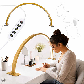 Lampa kosmetyczna LED bezcieniowa biurkowa do manicure paznokci łuk złota Lampa kosmetyczna LED bezcieniowa biurkowa do manicure paznokci łuk złota