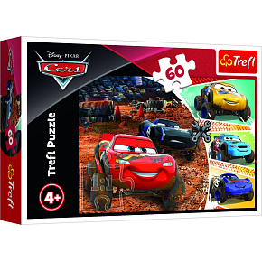 Puzzle Disney Cars 3/McQueen s přáteli 33x22cm 60 dílků v krabici 21x14x4cm