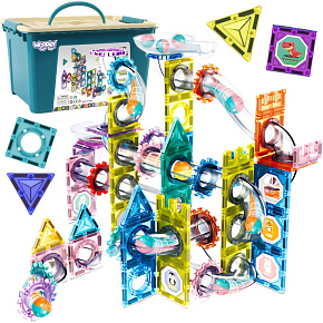 WOOPIE Klocki Magnetyczne Konstrukcyjne 3D Zestaw Edukacyjny Tor Kulkowy Kulodrom 126el. WOOPIE Klocki Magnetyczne Konstrukcyjne 3D Zestaw Edukacyjny Tor Kulkowy Kulodrom 126el.