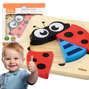 VIGA První dřevěné puzzle pro nejmenší Beruška