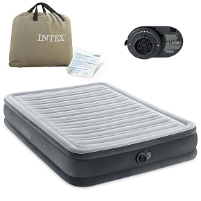 Materac łóżko do spania dwuosobowy z pompką automatyczną 191x137 cm INTEX 67768 Materac łóżko do spania dwuosobowy z pompką automatyczną 191x137 cm INTEX 67768