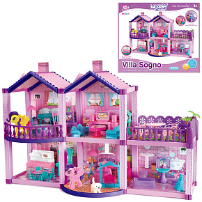 WOOPIE Domeček pro panenky Poníková FANTASY VILLA 120 ks.