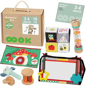 WOOPIE GREEN Krabice XXL Montessori Senzorika a Vzdělávání 6v1 FSC