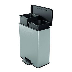 Odpadkový koš Deco Duo 26L+26L stříbrný