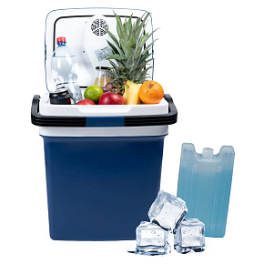 Přenosná autochladnička 29L 220-240V DC12V funkce ohřevu vložka zdarma modrá