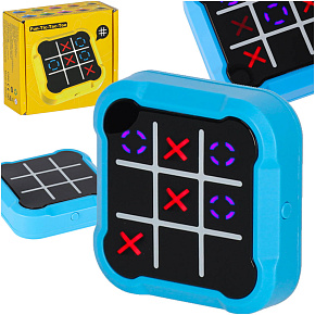 Kolečko křížek hra elektronická logická tic tac toe konzole přenosná modrá Kolečko křížek hra elektronická logická tic tac toe konzole přenosná modrá