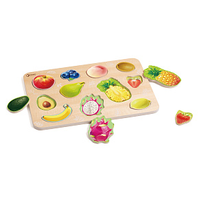 Puzzle/Vkládačka deskové ovoce dřevo ve fólii 30x21cm 18m+