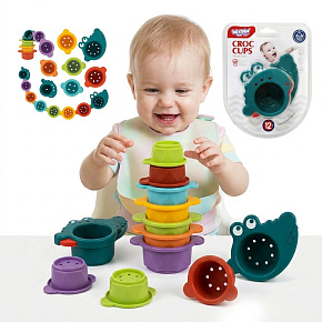 WOOPIE BABY Hračka do Koupelny Přelévající Kelímky Krokodýlek