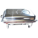 Herzberg HG-8022-3 : chafing dish en acier inoxydable avec 3 bacs GN 1/3