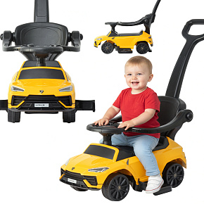 Lebula jeździk pchacz chodzik lamborghini urus 3w1 muzyka autko samochód żółty