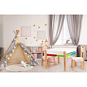 Dřevěný nábytek pro děti sada stůl + 2 židle ECOTOYS