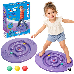 WOOPIE Kulatá balanční deska fialová, balanční disk s bludištěm WOOPIE Kulatá balanční deska fialová, balanční disk s bludištěm