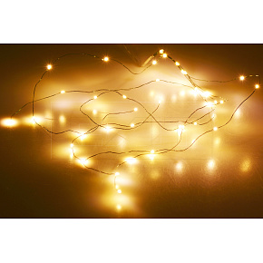 Více prutý mikro LED pásek na baterie (53cm) 36 diod - Teplá bílá