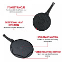 Herzberg HG-CP267SML : Poêle à pancakes et crêpes 26 cm avec 7 smileys