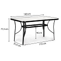 Skleněný zahradní stůl 140x80 cm terasa balkon MultiGarden