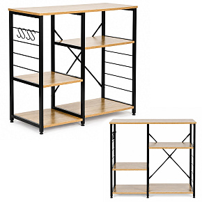 Regał kuchenny szafka do przedpokoju 90 cm półki haczyki loft jasny dąb ModernHome Regał kuchenny szafka do przedpokoju 90 cm półki haczyki loft jasny dąb ModernHome