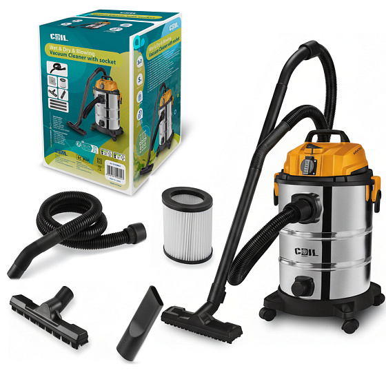 Lebula odkurzacz przemysłowy na mokro i sucho 1300w 25l +gniazdo robocze 2000w