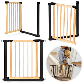 Bramka barierka zabezpieczająca 74-80 cm na schody i drzwi metal drewno ECOTOYS Bramka barierka zabezpieczająca 74-80 cm na schody i drzwi metal drewno ECOTOYS
