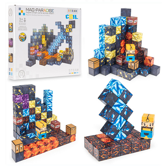 Lebula klocki magnetyczne zestaw 72 el.elementy game pixel